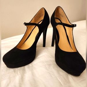 Chinese Laundry Black Suede Platform Heel Pumps Womens Shoes Size 8.5